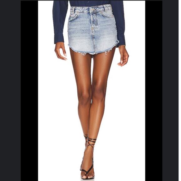 NEW Free People sky high mini skirt in carolina blue - Picture 1 of 7